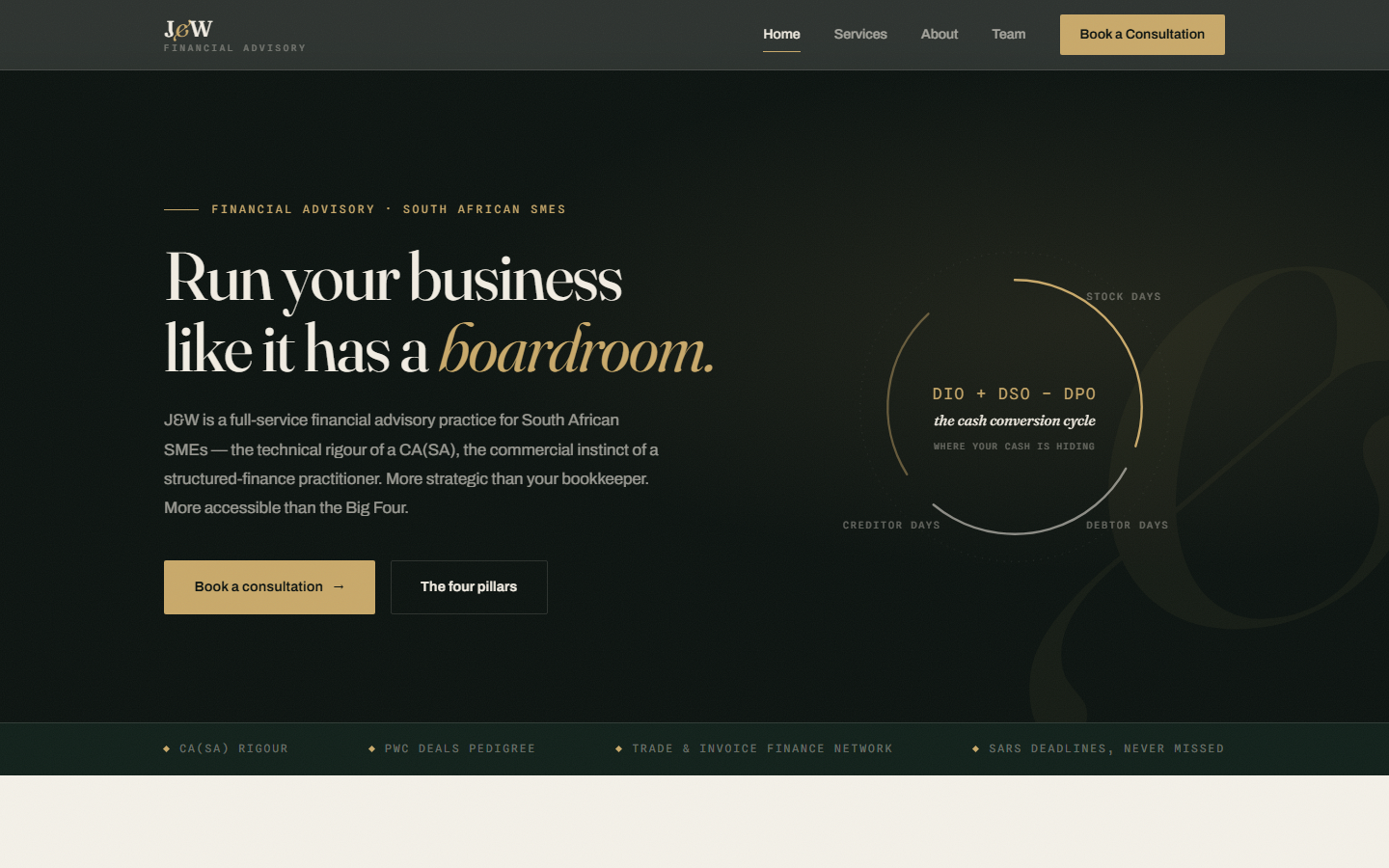 J&W Financial Advisory — screenshot